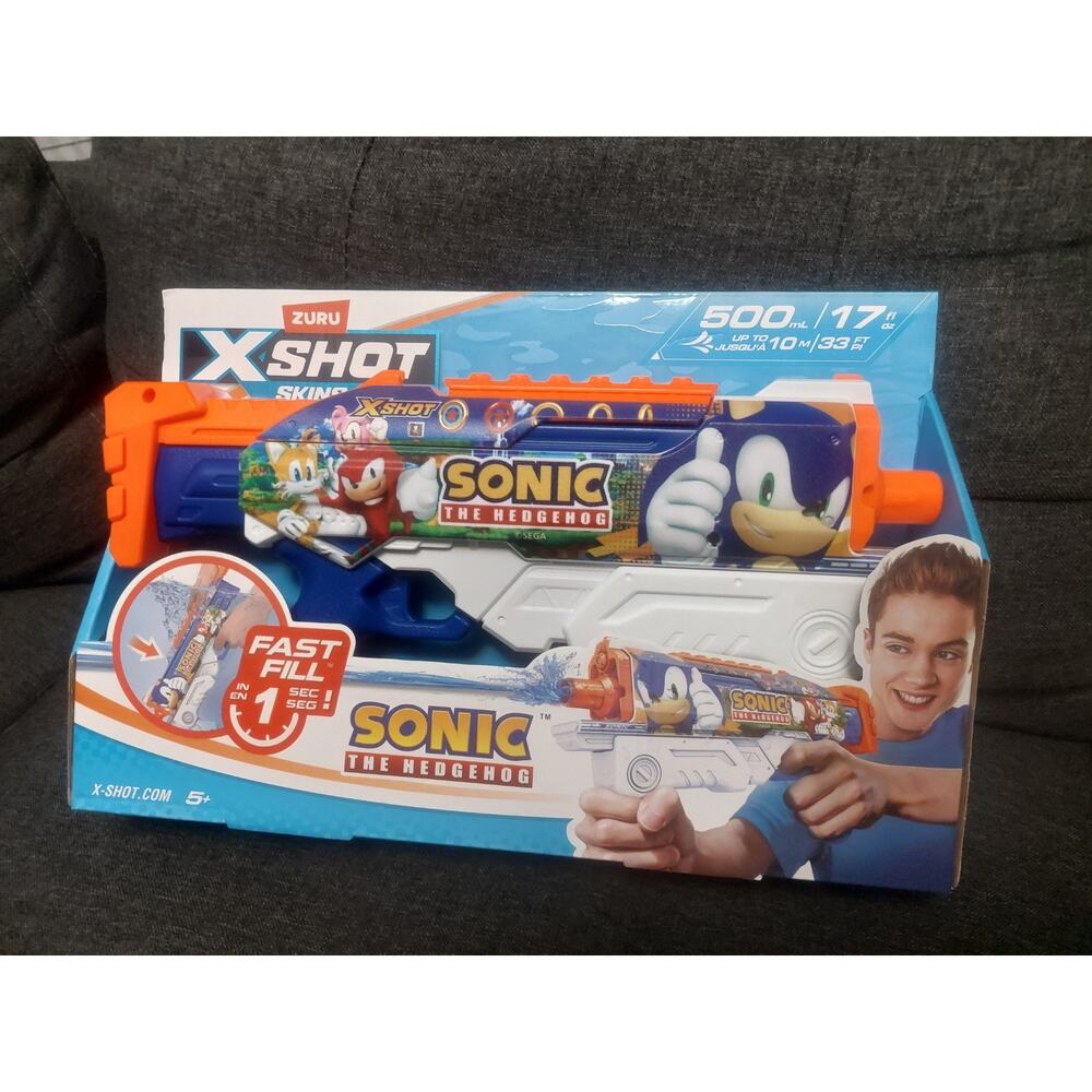 ZURU X-Shot HyperLoad Sonic the Hedgehog 500 mL Water Gun – New in Box